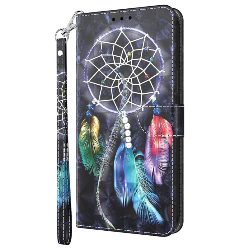 Honor 90 Lite Dreamcatcher Case on Black Background with Strap