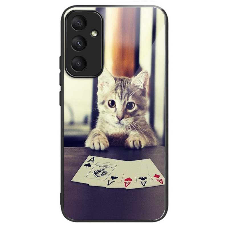Samsung Galaxy A55 5G Tempered Glass Case Poker Cat