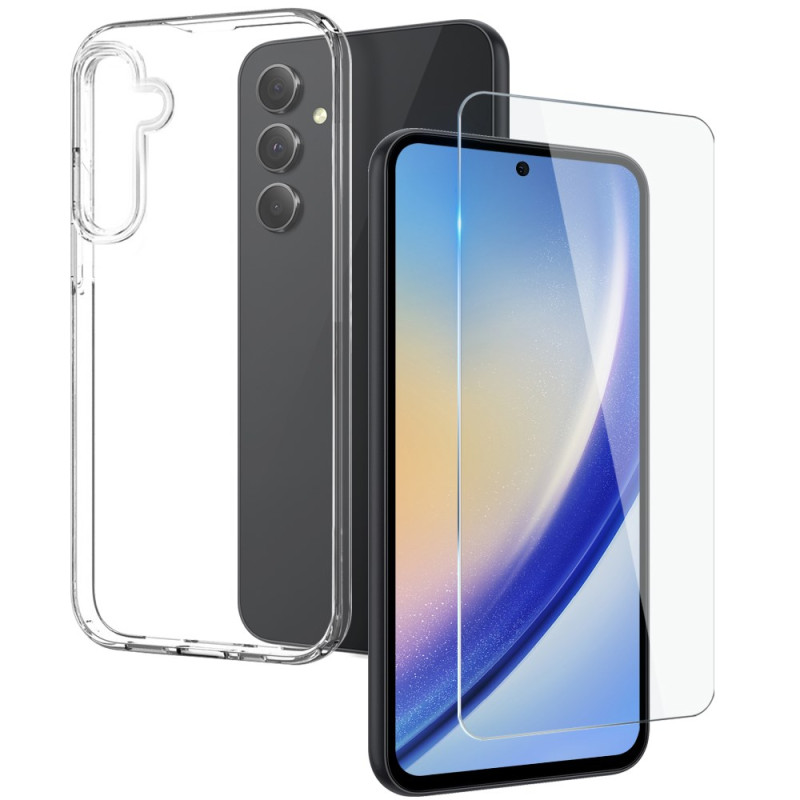 Samsung Galaxy A55 5G Clear Case with Tempered Glass Film NORTHJO