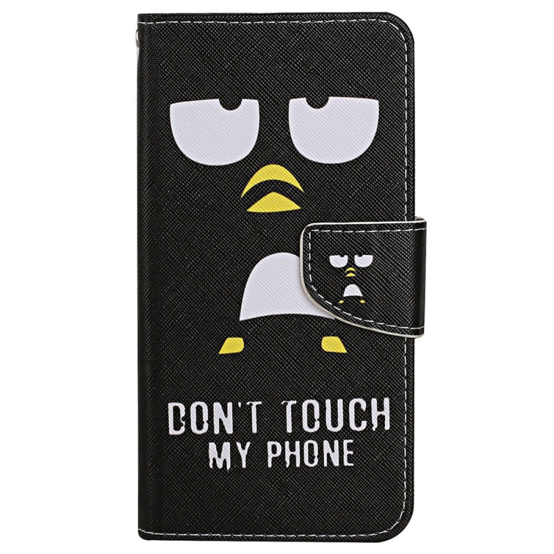 Galaxy A35 5G Penguin Case Don't Touch My Phone with Strap