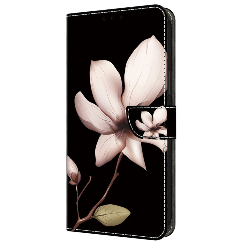 Samsung Galaxy A35 5G Case Pink Flower on Black Background