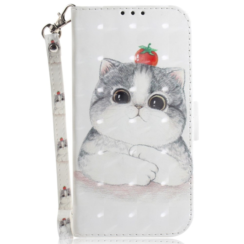 Case Samsung Galaxy A35 5G Cat and Strawberry with Lanyard