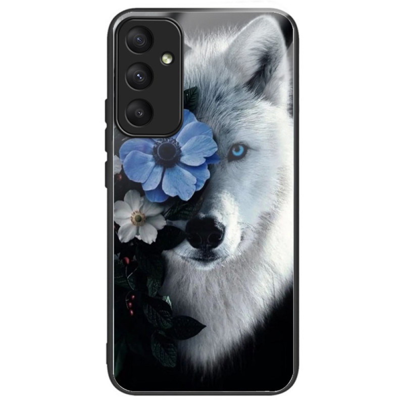 Samsung Galaxy A35 5G Toughened Glass Wolf and Flower Case