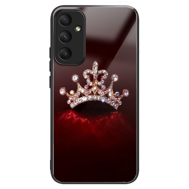 Samsung Galaxy A35 5G Toughened Glass Diamond Crown Case