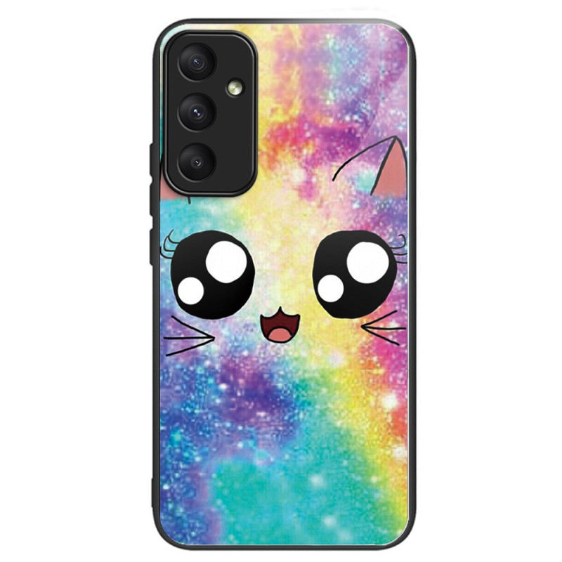 Samsung Galaxy A35 5G Tempered Glass Rainbow Cat Case