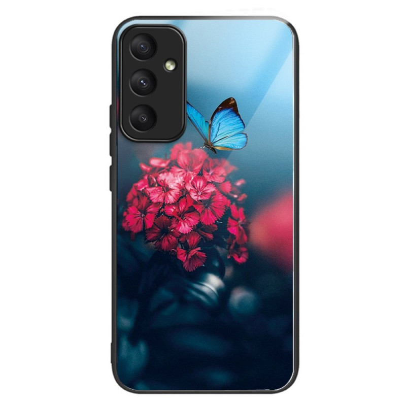 Samsung Galaxy A35 5G Tempered Glass Case Flowers and Butterfly