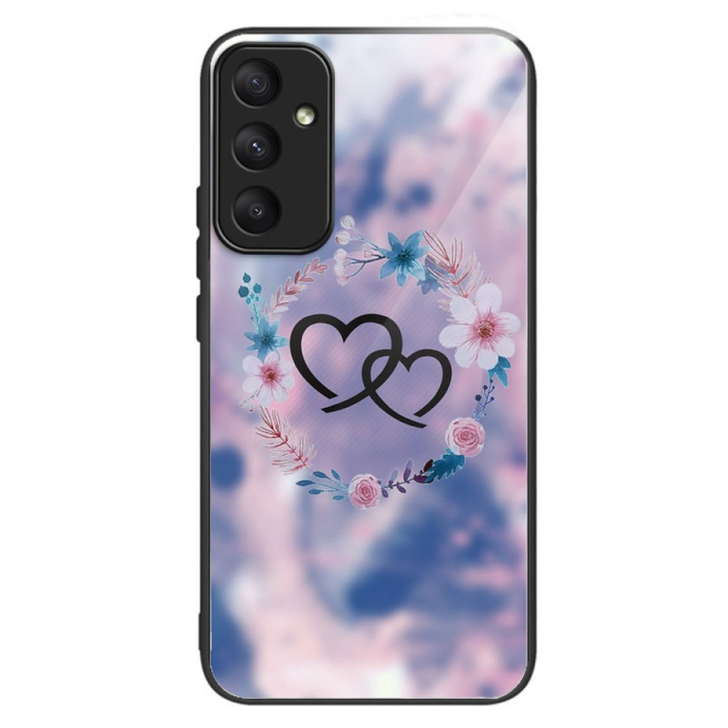 Samsung Galaxy A35 5G Tempered Glass Case Hearts and Flowers