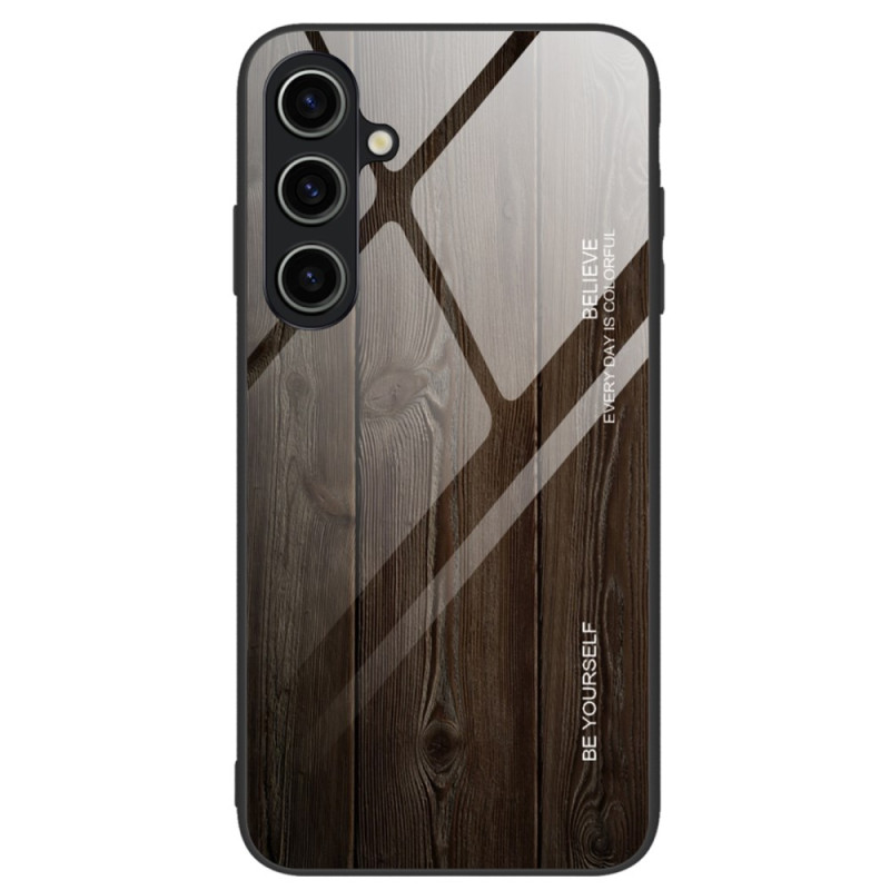 Samsung Galaxy A15 5G Tempered Glass Wooden Design Case
