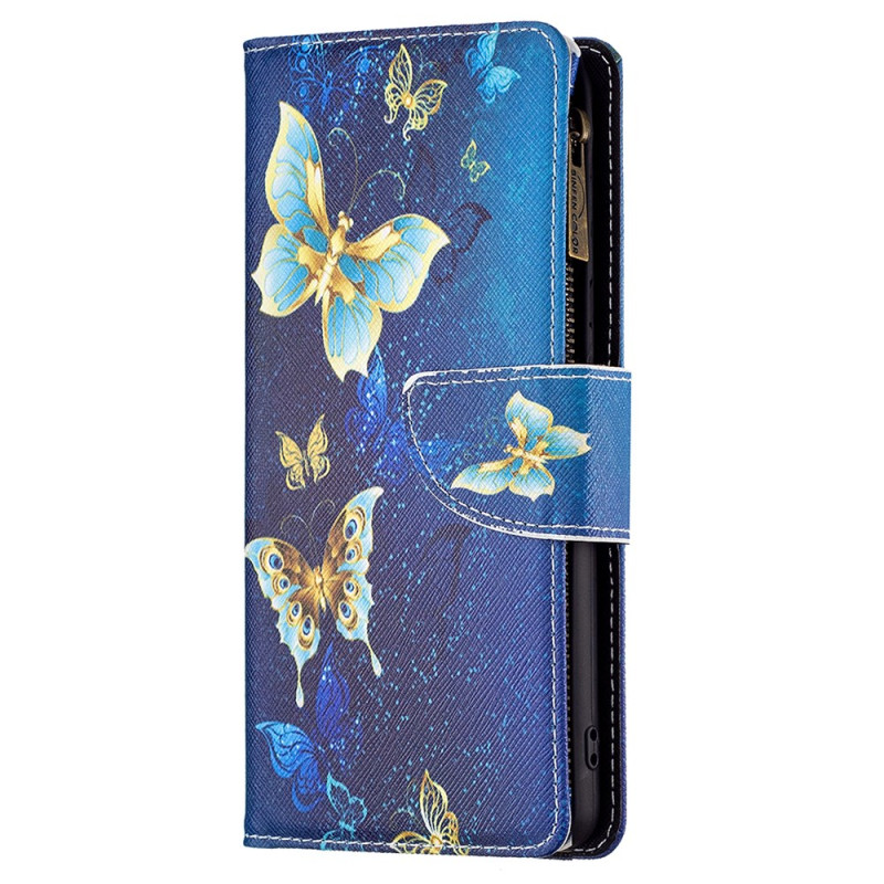 Case Xiaomi Redmi Note 13 Pro 4G / Poco M6 Pro 4G Wallet Golden Butterflies with Strap