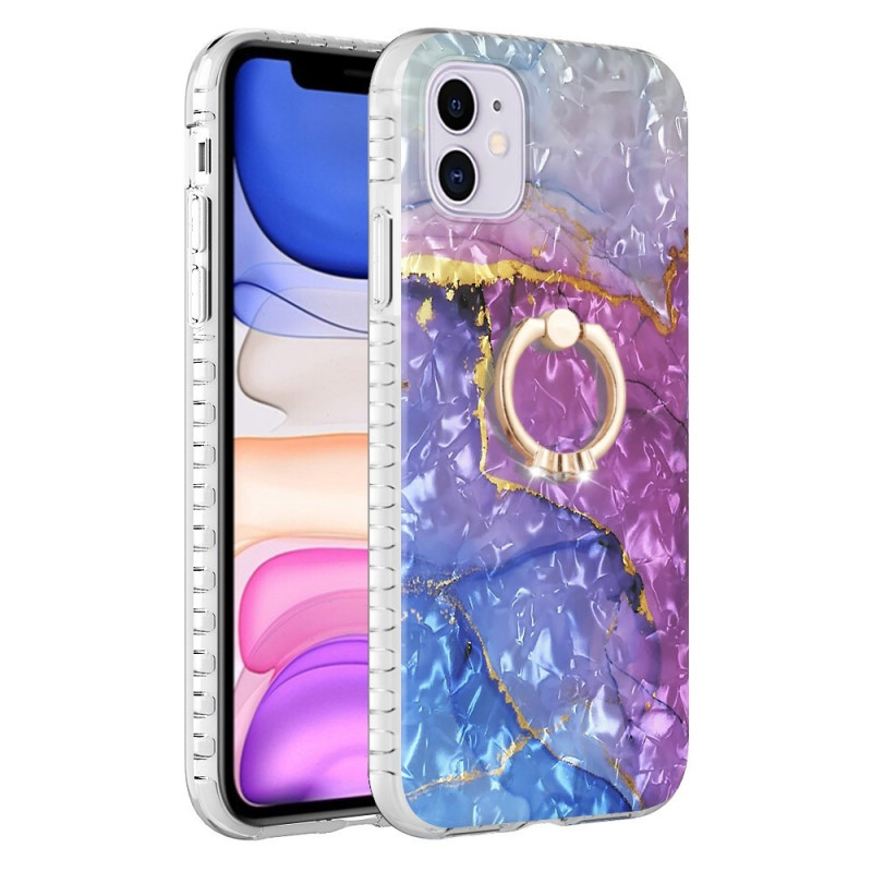 iPhone 11 Case Marble Ring Support Blue and Purple