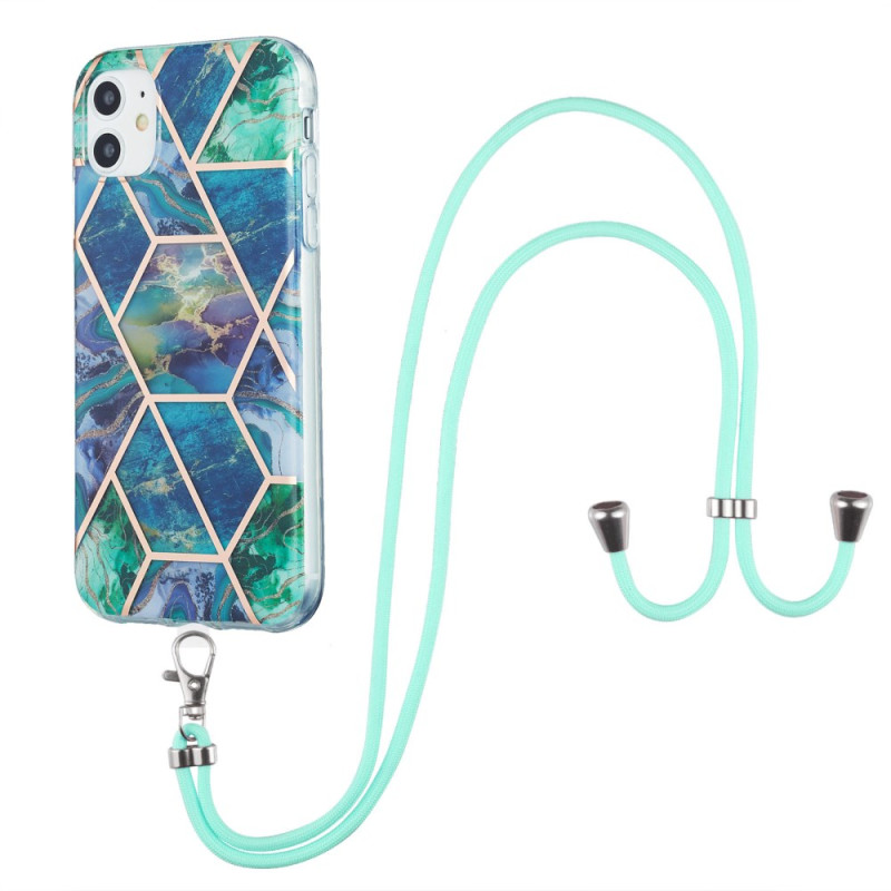 Drawstring Cover iPhone 11 Blue/Green
