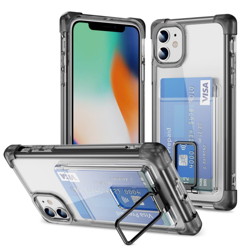 Transparent iPhone 11 Case Card Holder and Stand