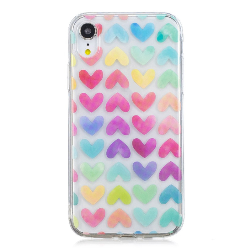 Case iPhone XR Coloured hearts