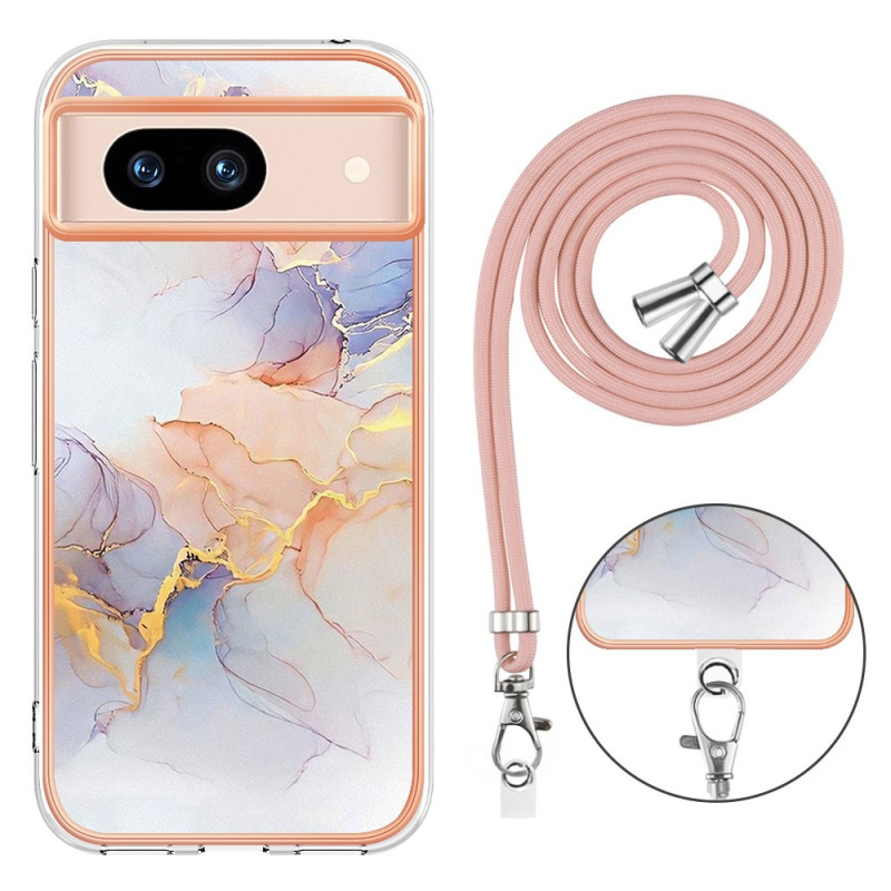 Google Pixel 8A Orange and Pink Marble Case