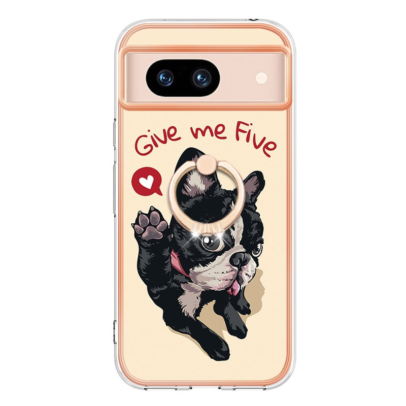 Google Pixel 8A Case Support Ring Dog Give Me Five
