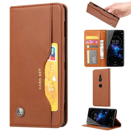 Flip Cover Sony Xperia XZ2 Simili Cuir Porte-Cartes