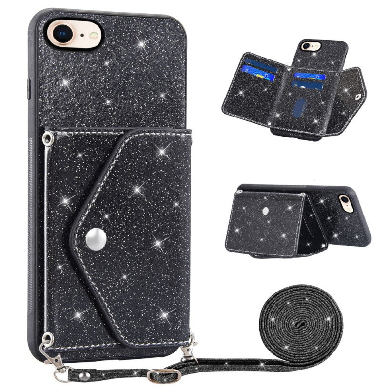 Case iPhone SE 3 / SE 2 / 8 / 7 Glitter with Shoulder Strap