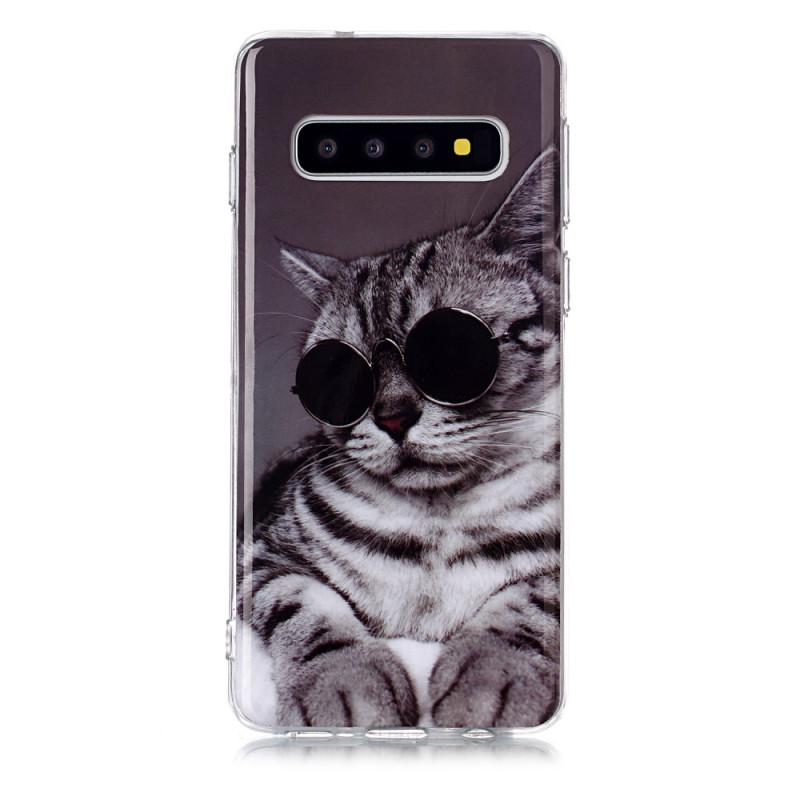 Samsung Galaxy S10 Case Cat with glasses