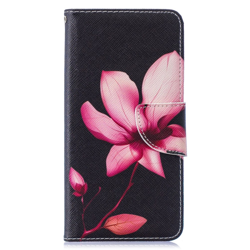 Samsung Galaxy S10 Case - Pink Flower on Black Background