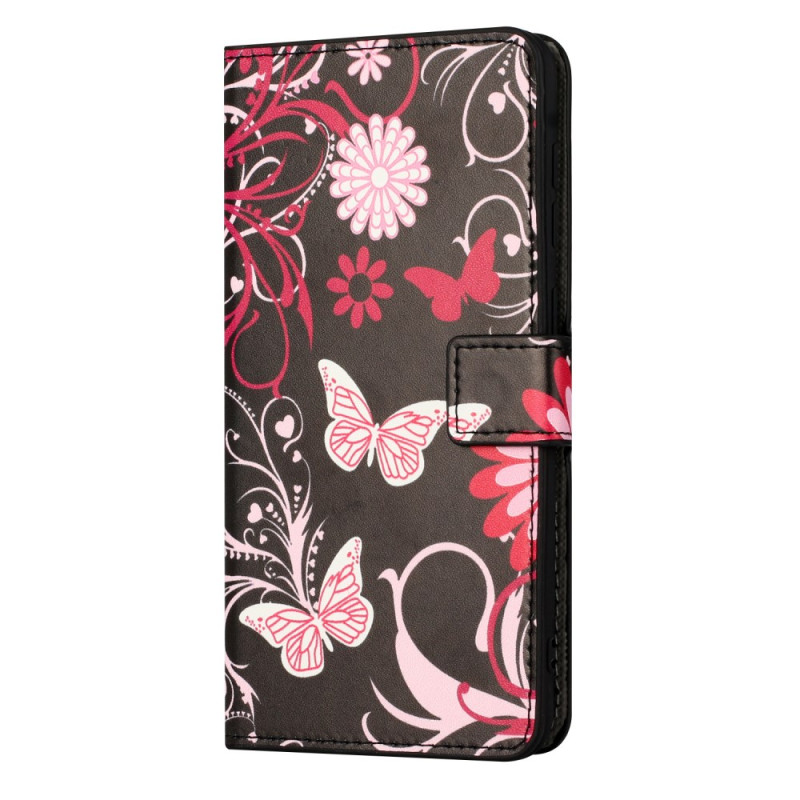 Samsung Galaxy Xcover 7 Case Butterflies on Black Background