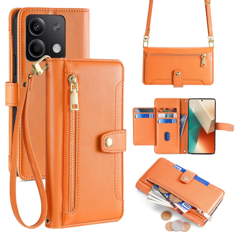 Case Xiaomi Redmi Note 13 5G Wallet with Lanyard and Shoulder Strap