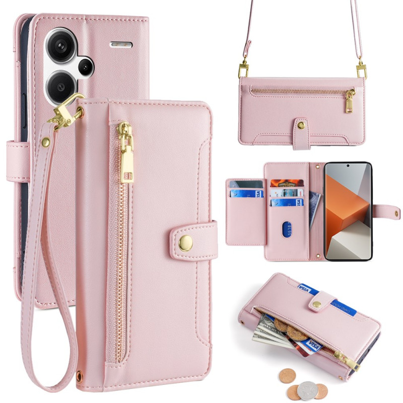 Case Xiaomi Redmi Note 13 Pro Plus 5G Wallet with Strap and Shoulder Strap