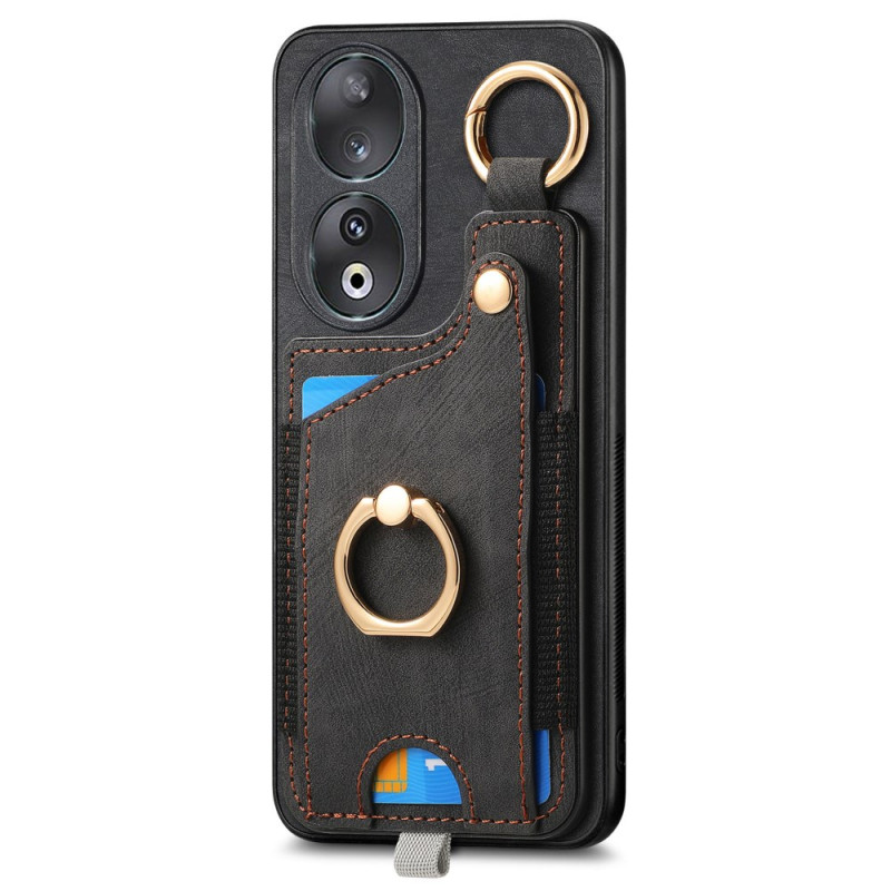 Honor 90 Retro Case with Support Ring and Card Holder