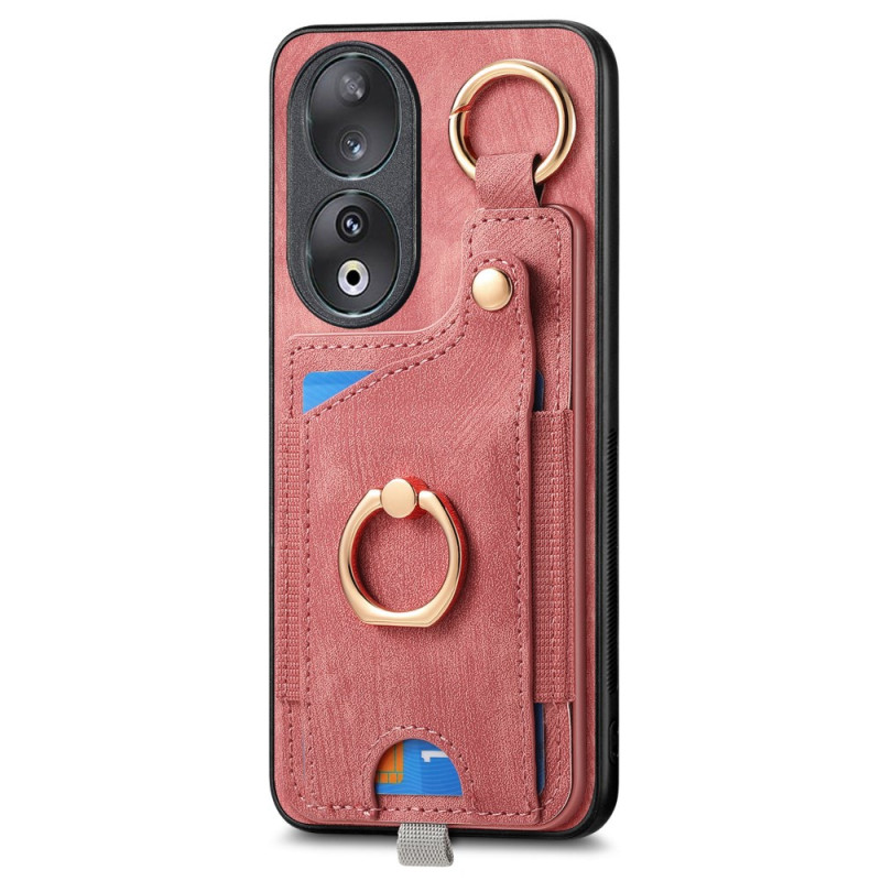 Honor 90 Retro Case with Support Ring and Card Holder