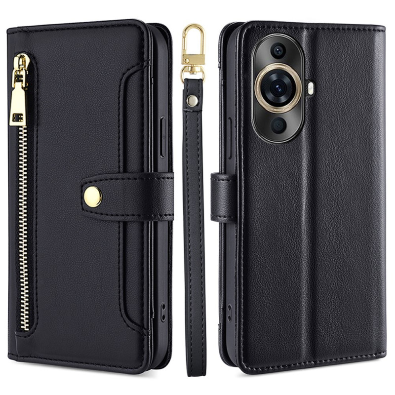 Huawei Nova 11 Pro Wallet Case with Strap and Shoulder Strap