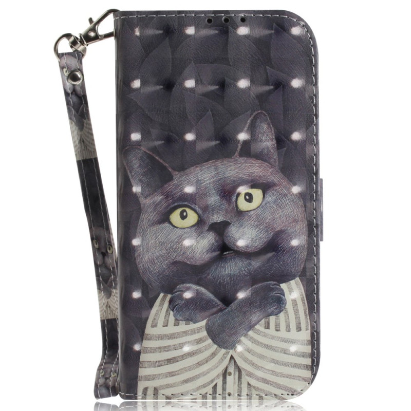 Case Realme C55 Grey Cat with Strap