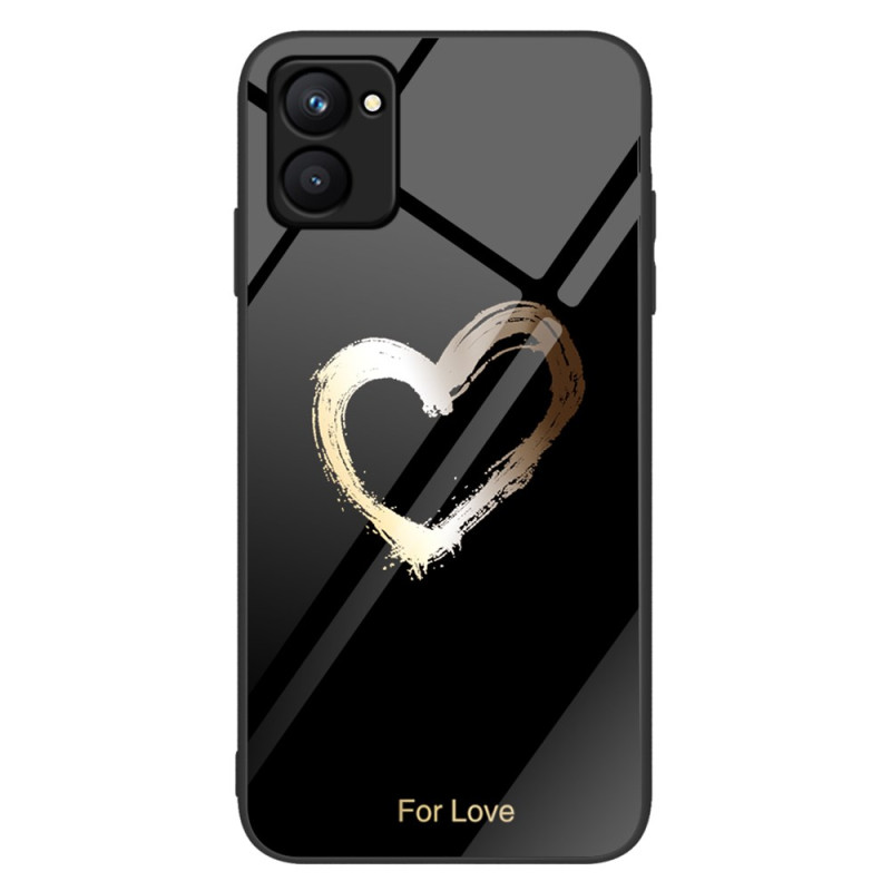 Case Realme C33 2023 / C33 Tempered Glass Heart on Black Background
