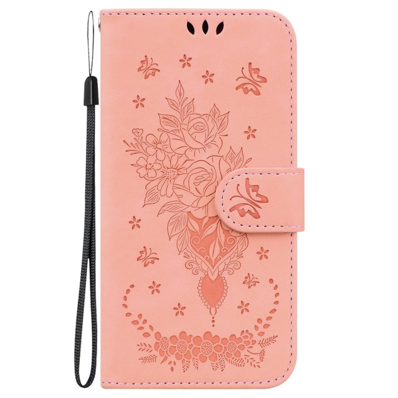 Realme C33 2023 / C33 Rose and Butterfly Lanyard Case