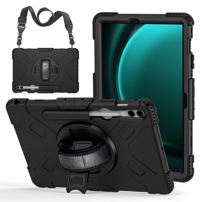 Samsung Galaxy Tab S9 Plus / S9 FE Plus Multifunctional Case with Stand and Shoulder Strap