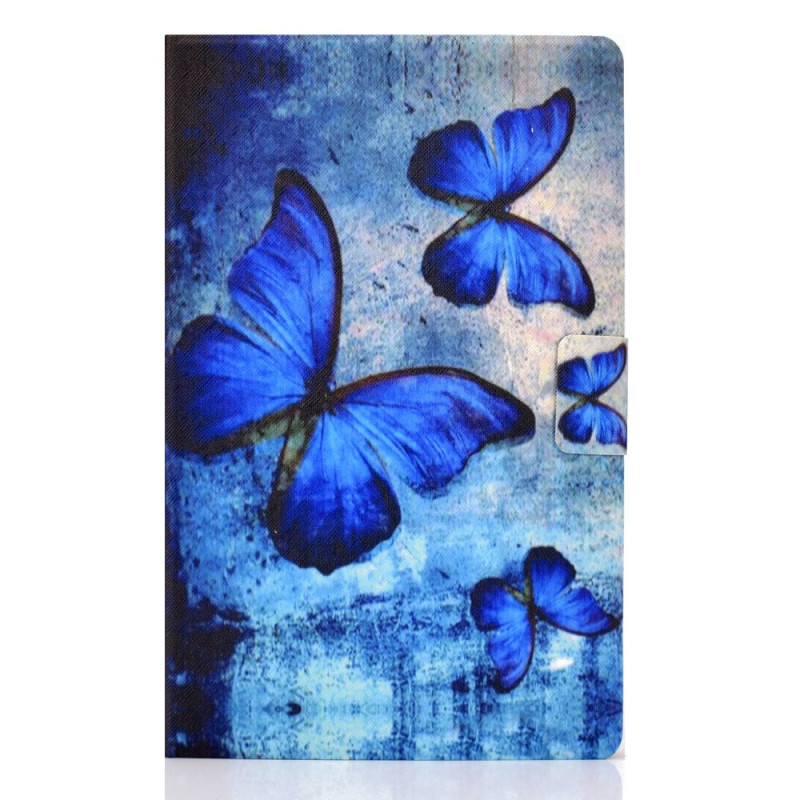 Samsung Galaxy Tab A9 Watercolour Blue Butterflies Case