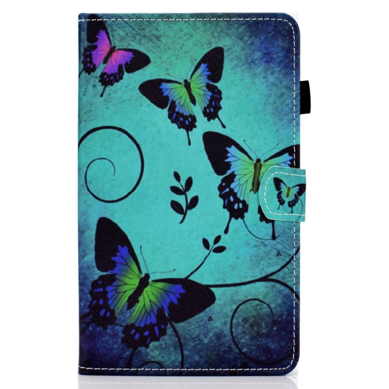 Samsung Galaxy Tab A9 Case Butterflies on Green Background