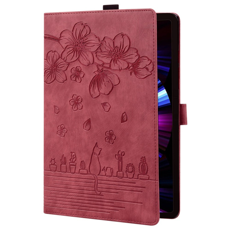 Samsung Galaxy Tab A9 Case Cherry Blossom and Cat
