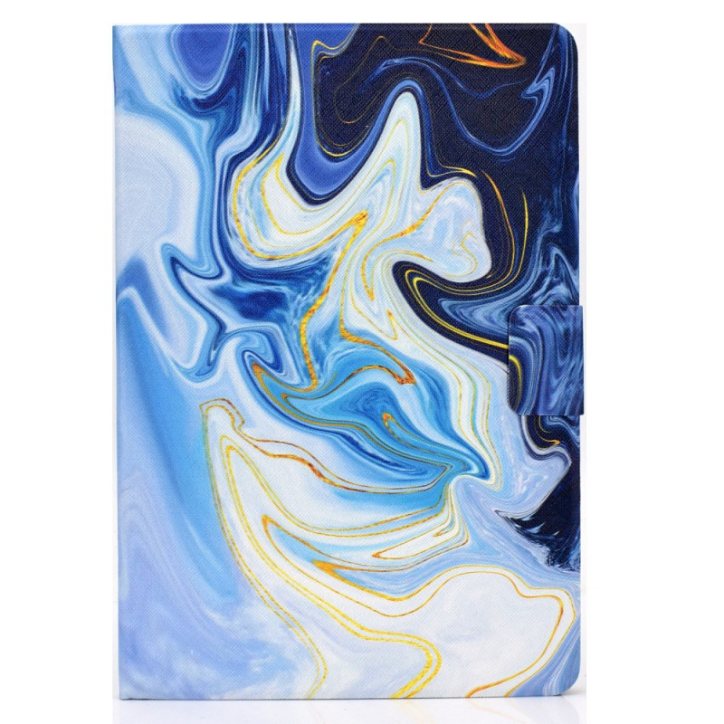 Samsung Galaxy Tab A9 Plus Case Marble Blue and Yellow