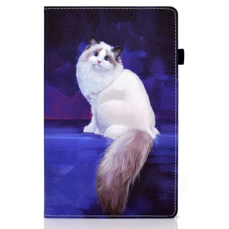 Samsung Galaxy Tab A9 Plus Case Cat White