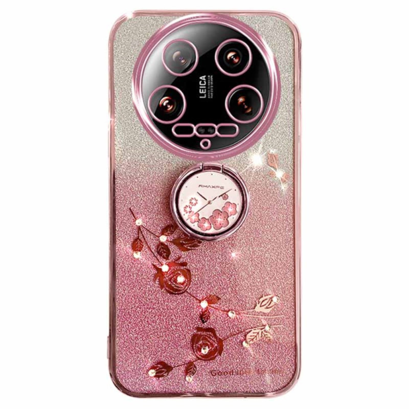 Xiaomi 14 Ultra Sequins and Flowers Case KADEM Stand