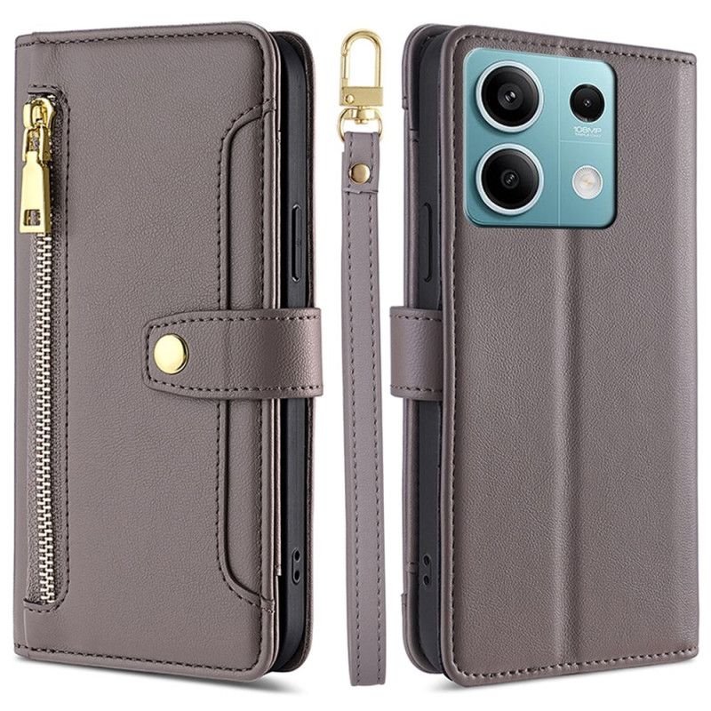 Case Xiaomi Redmi Note 13 4G Wallet with Lanyard and Shoulder Strap