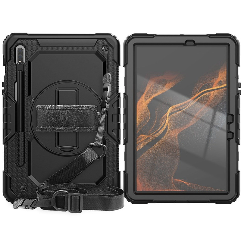Samsung Galaxy Tab S8 Ultra Resistant Case with Screen Protection and Rotating Support