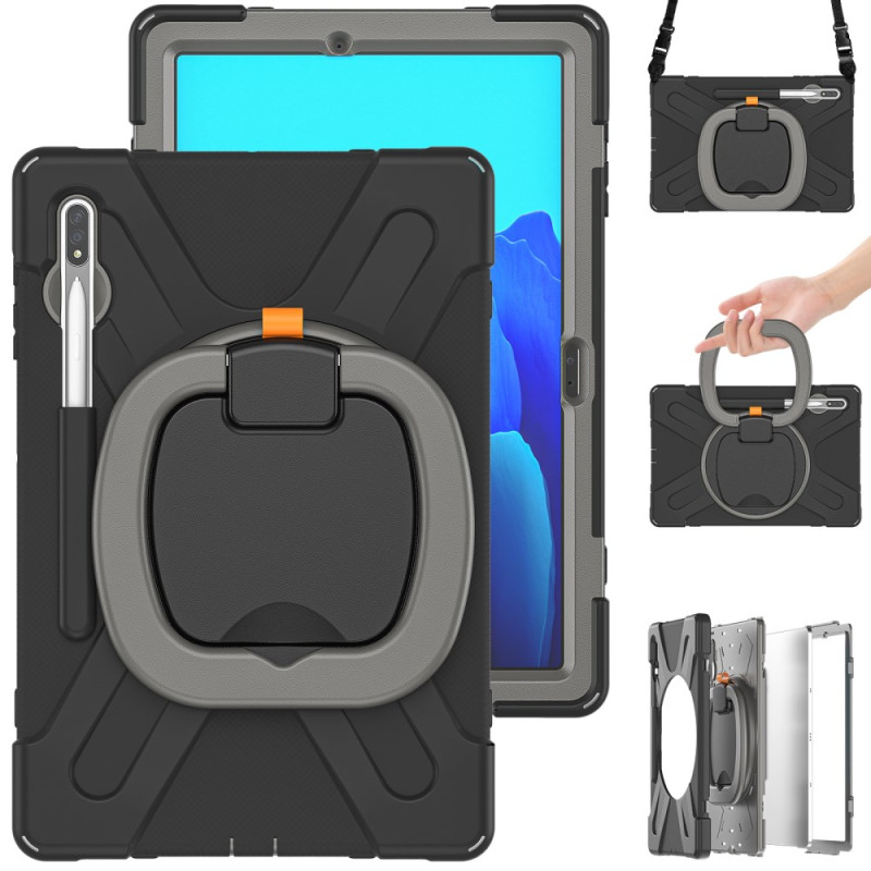 Samsung Galaxy Tab S9 FE Plus / S9 Plus / S8 Plus / S7 Plus Case Rotating Support with Strap