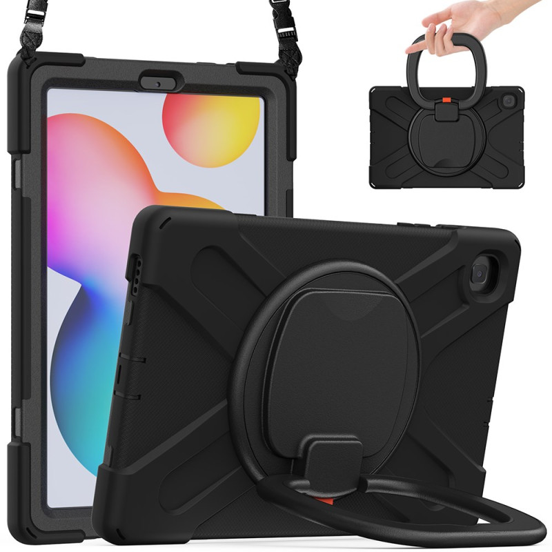 Samsung Galaxy Tab S6 Lite Case Reinforced Support Ring and Shoulder Strap