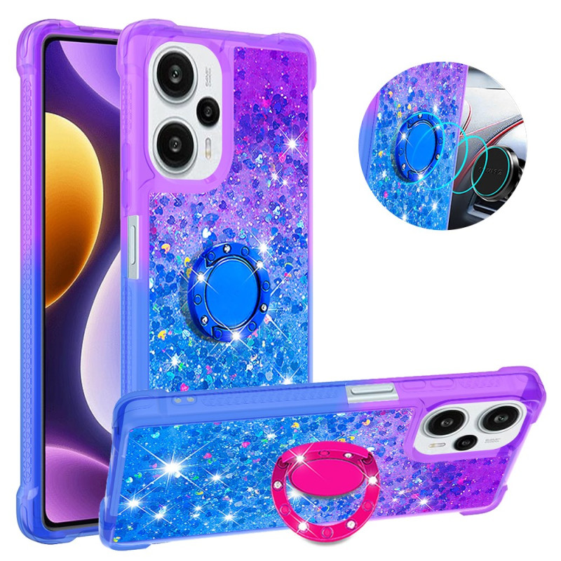 Poco F5 Case
 Gradient Glitter Ring Support