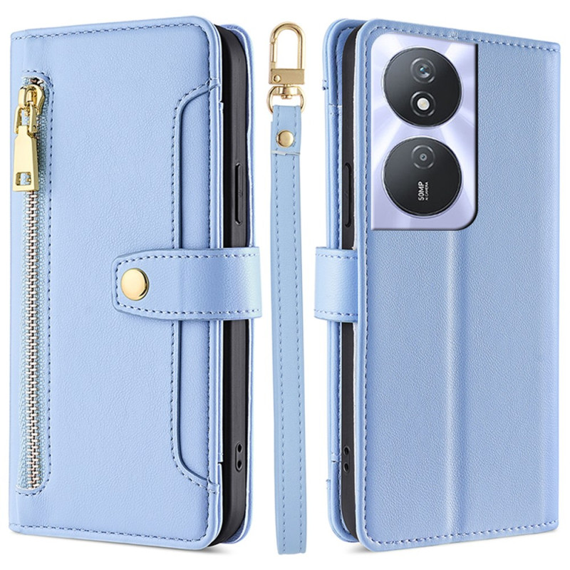 Honor X7b / 90 Smart Wallet Case with Lanyard and Shoulder Strap