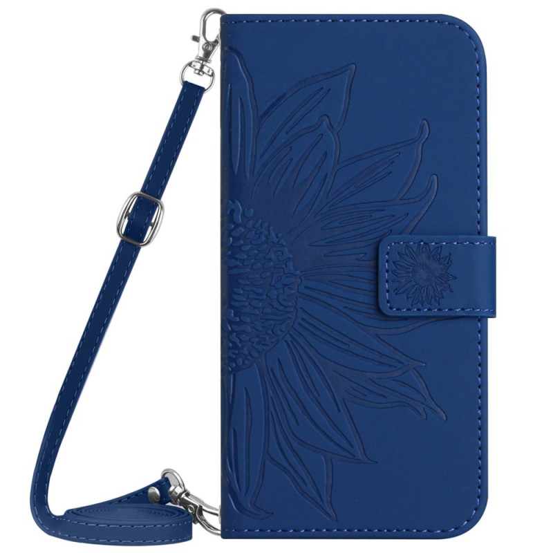 Honor 90 Smart Sunflower Print Case with Shoulder Strap