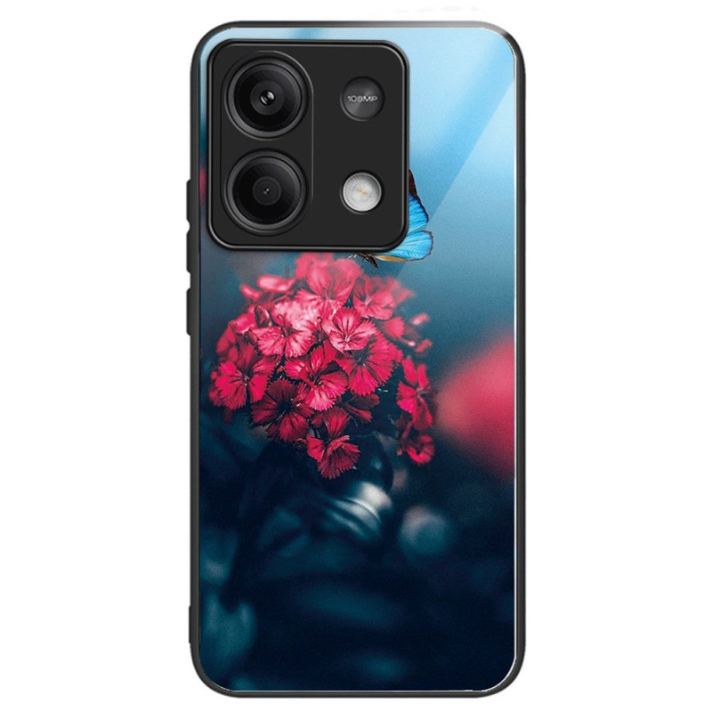 Xiaomi Redmi Note 13 5G Tempered Glass Case Flowers and Butterflies