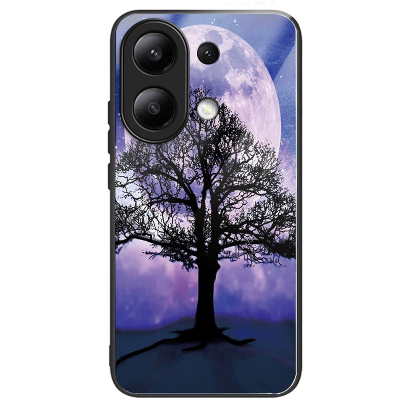 Xiaomi Redmi Note 13 4G Tempered Glass Case Marble and Moon