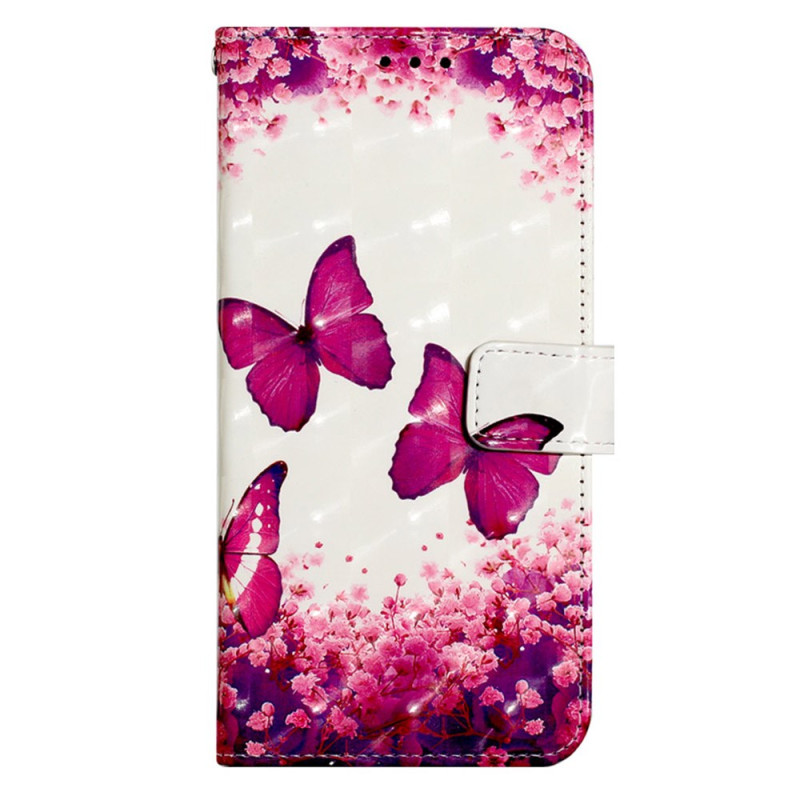 Xiaomi Redmi Note 13 4G Pink Butterflies Strap Case