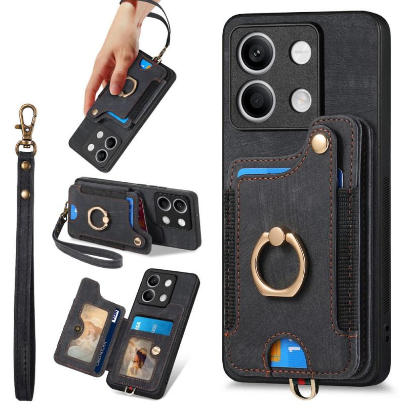 Xiaomi Redmi Note 13 4G Vintage Case with Card Holder and Lanyard